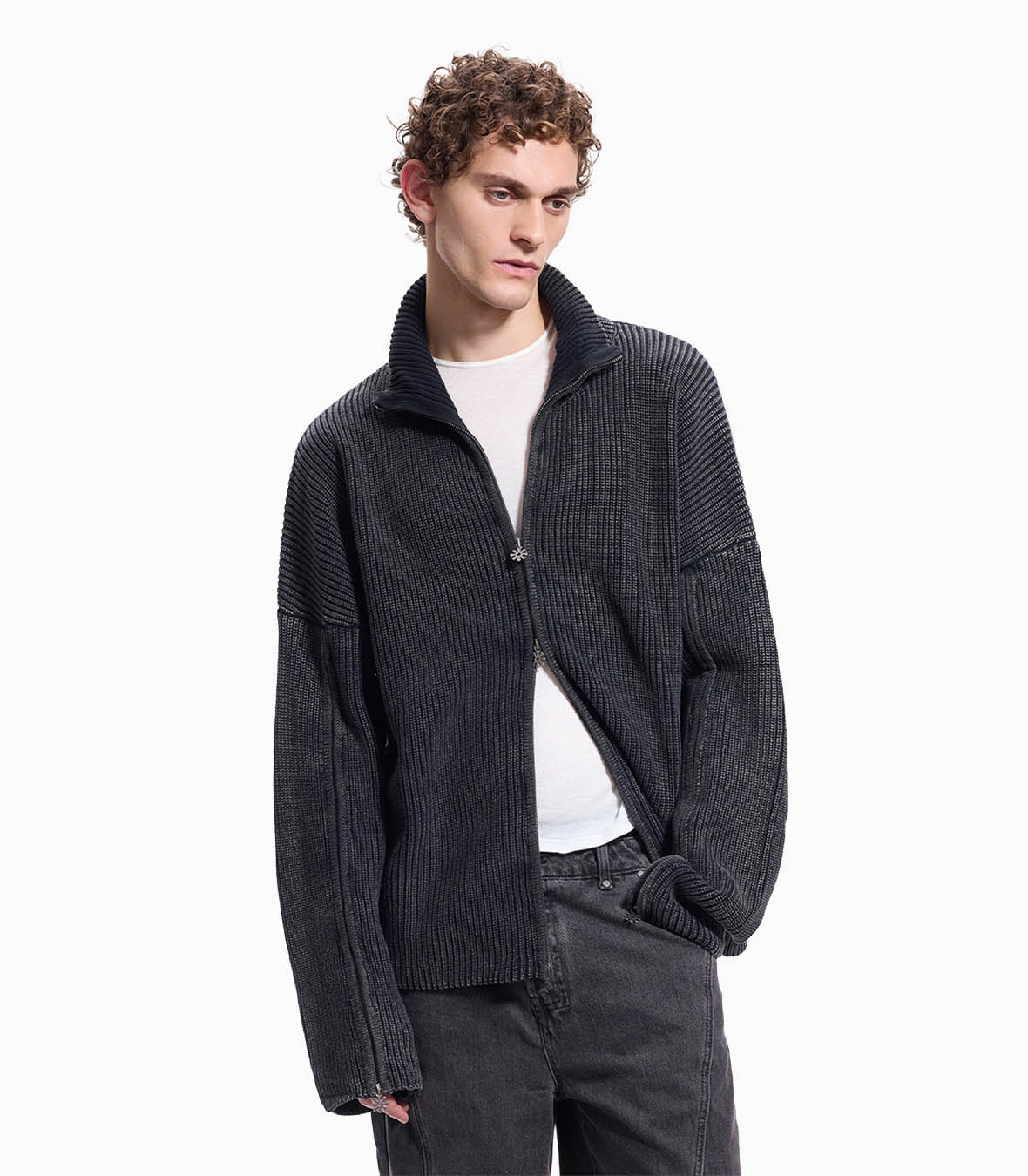 Triple Zip Cardigan